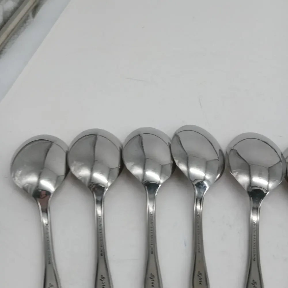 8X Tbsp Vtg Noritake 18-8 Stainless Japan Sylvia Flatware Table Spoons